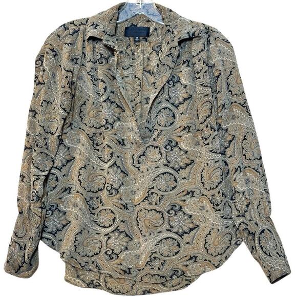 Nili Lotan Colleen Paisley Silk Popover Blouse Top Sz XS Seen On TV Uncoupled - Picture 10 of 16